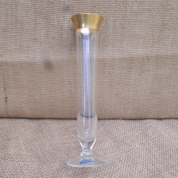 Vintage WV Glass Gold Top Bud Vase - Picture 4 of 14